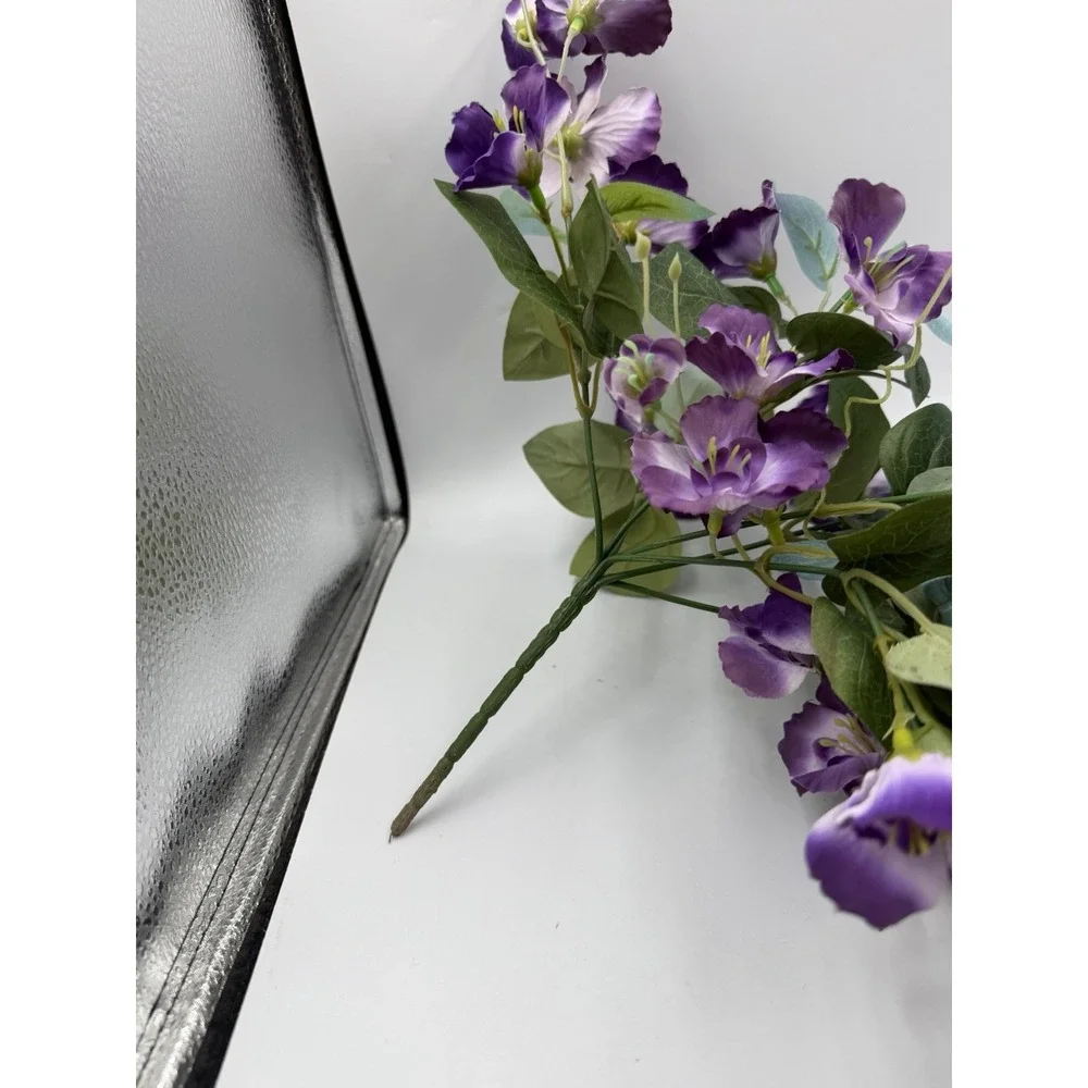 4 Pcs Artificial Hanging Hibiscus Purple Flowers Floral Arrangement